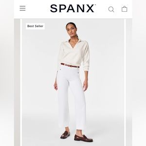 NWT Spanx Stretch Twill Cropped Wide Leg Pants